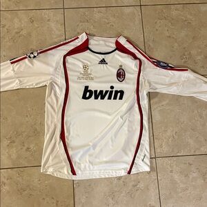 Adidas White and Red Soccer Jersey